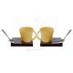 KRISTIAN 1 set of 2 cups with cup holder and spoon Italian porcelain handcraft modern style authentic Made in Italy