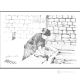 LAUNDRY Drawing with pen on canvas modern Made in Italy 