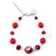 BRACCIALE MILLEFIORI fashion jewellery bracelet armlet handmade pearls in Murano-Venice glass with murrine authentic Made in Italy