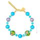 BRACCIALE FIORE fashion jewellery bracelet armlet handmade pearls in Murano-Venice glass with gold 18k authentic Made in Italy