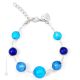 BRACCIALE ONDA fashion jewellery bracelet armlet handmade pearls in Murano-Venice glass with silver 925 authentic Made in Italy