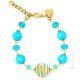 BRACCIALE MIRHO fashion jewellery bracelet armlet handmade pearls in Murano-Venice glass with gold 18k authentic Made in Italy