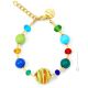 BRACCIALE MIRHO fashion jewellery bracelet armlet handmade pearls in Murano-Venice glass with gold 18k authentic Made in Italy