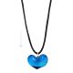 COLLANA CUORICINO ARGENTO fashion jewellery collier necklace handmade Murano-Venice glass with silver 925 leaf authentic Made in Italy