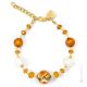 BRACCIALE MARMO fashion jewellery bracelet armlet handmade pearls in Murano-Venice glass with gold 18k authentic Made in Italy