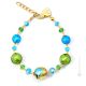 BRACCIALE MARMO fashion jewellery bracelet armlet handmade pearls in Murano-Venice glass with gold 18k authentic Made in Italy