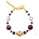 BRACCIALE MARMO fashion jewellery bracelet armlet handmade pearls in Murano-Venice glass with gold 18k authentic Made in Italy
