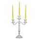 CANDELABRO INGLESE 3 Flames Candelabra Candle Holder Candelabrum Silver Plated Handcraft Made in Italy