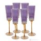 MADDY Set of 6 authentic hand painted flute glasses in premium quality glass.
