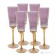 Set of 6 authentic hand-painted flute glasses in premium quality glass.
