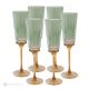 Set of 6 authentic hand-painted flute glasses in premium quality glass.