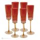 Set of 6 authentic hand-painted flute glasses in premium quality glass.