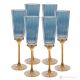 MADDY Set of 6 authentic hand painted flute glasses in premium quality glass.