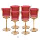 Set of 6 authentic hand-painted stemmed water glasses made of superior quality glass.