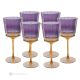 MADDY Set of 6 authentic hand-painted stemmed water glasses in premium quality glass.