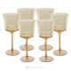 MADDY Set of 6 authentic hand-painted stemmed water glasses in premium quality glass.