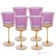 Set of 6 authentic hand-painted stemmed water glasses made of superior quality glass.