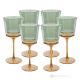 MADDY Set of 6 authentic hand-painted stemmed water glasses in premium quality glass.