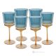MADDY Set of 6 authentic hand-painted stemmed water glasses in premium quality glass.