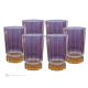 MADDY Set of 6 authentic modern hand painted drink glasses in premium quality glass.