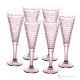 MANHATTAN Set of 6 authentic hand-painted flute glasses in premium quality glass.