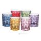 MANHATTAN Set of 6 authentic modern hand painted water glasses in premium quality glass.