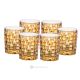 Set of 6 authentic modern hand painted water glasses in premium quality glass.