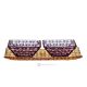 MANHATTAN Centerpiece, Tray with 2 Bowls Hand Painted Modern Decorative in Premium Quality Glass.