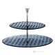 MANHATTAN Tiered cake and fruit stand, superior quality hand painted glass.