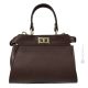 JOLIE women's hand bag and Crossbody Bag in real handcrafted brown leather 
