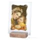 MADONNA DELLA SEGGIOLA table ornament decor in marble on crystal Made in Italy