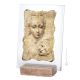 STUDY OF THE HEAD OF MADONNA WITH CHILD table ornament decor in marble on crystal Made in Italy