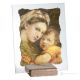 MADONNA DELLA SEGGIOLA table ornament decor in marble on crystal Made in Italy