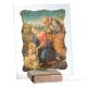 HOLY FAMILY WITH THE LAMB table ornament decor in marble on crystal Made in Italy