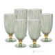 MILA Set of 6 authentic modern hand painted drink glasses in premium quality glass.