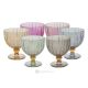 Set of 6 authentic hand-painted dessert goblet glasses in superior quality glass.