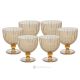 MILA Set of 6 authentic hand-painted dessert goblet glasses in superior quality glass.