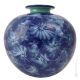 VASO PALLA MILLEFIORI BLU Ceramic vase handcraft handmade hand painted authentic Made in Italy from the Friuli region