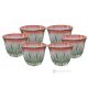 MISTRAL Set of 6 espresso glasses, superior quality glass, hand painted, elegant modern design.