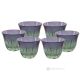 MISTRAL Set of 6 espresso glasses, superior quality glass, hand painted, elegant modern design.