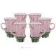 Set of 6 authentic modern hand painted tea cups in premium quality glass.
