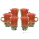 Set of 6 authentic modern hand painted tea cups in premium quality glass.