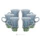 Set of 6 authentic modern hand painted tea cups in premium quality glass.