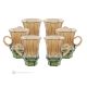 Set of 6 authentic modern hand painted tea cups in premium quality glass.