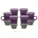 MISTRAL Set of 6 authentic modern hand painted tea cups in premium quality glass.