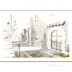 MOLINARA Drawing with pen on canvas modern Made in Italy 