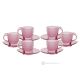 MOM Set of 6 hand-painted cappuccino cups and saucers in superior quality glass.