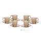 MOM Set of 6 espresso cups with saucers hand painted in superior quality glass.