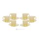 MOM Set of 6 espresso cups with saucers hand painted in superior quality glass.