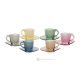 Set of 6 espresso cups and saucers hand painted in superior quality glass.